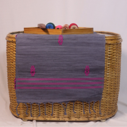 Table Runner Pink Motifs in Grey
